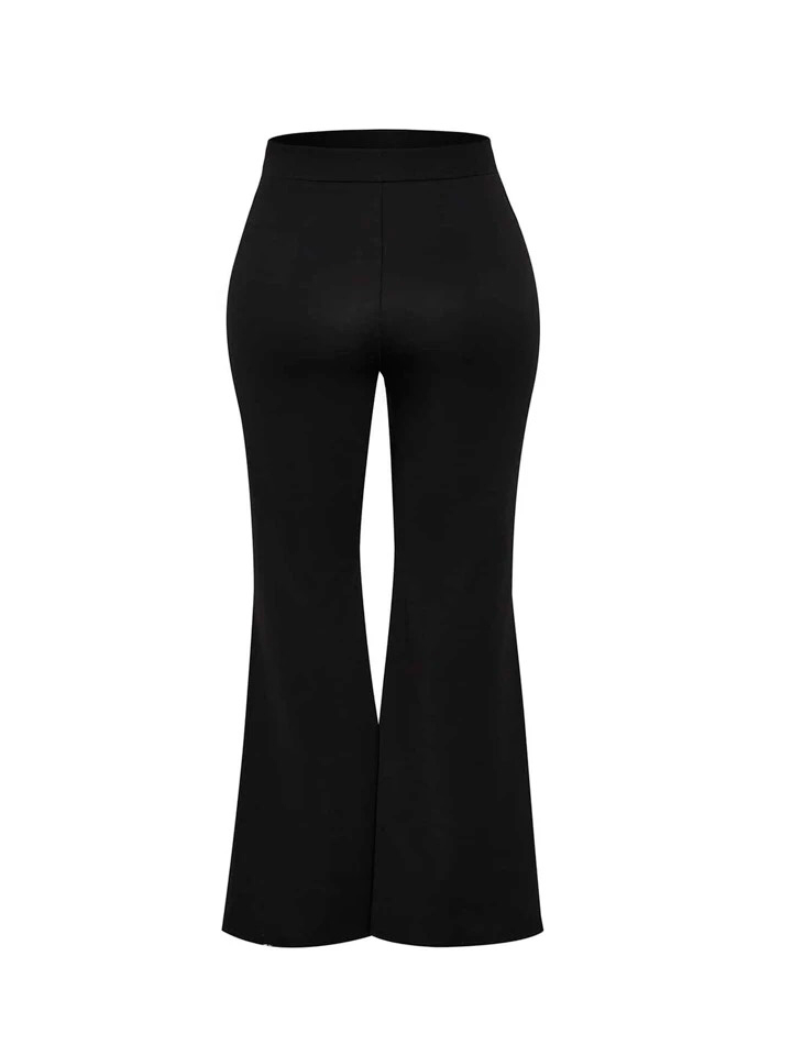 Women’s Black High-Waist Flared Trousers